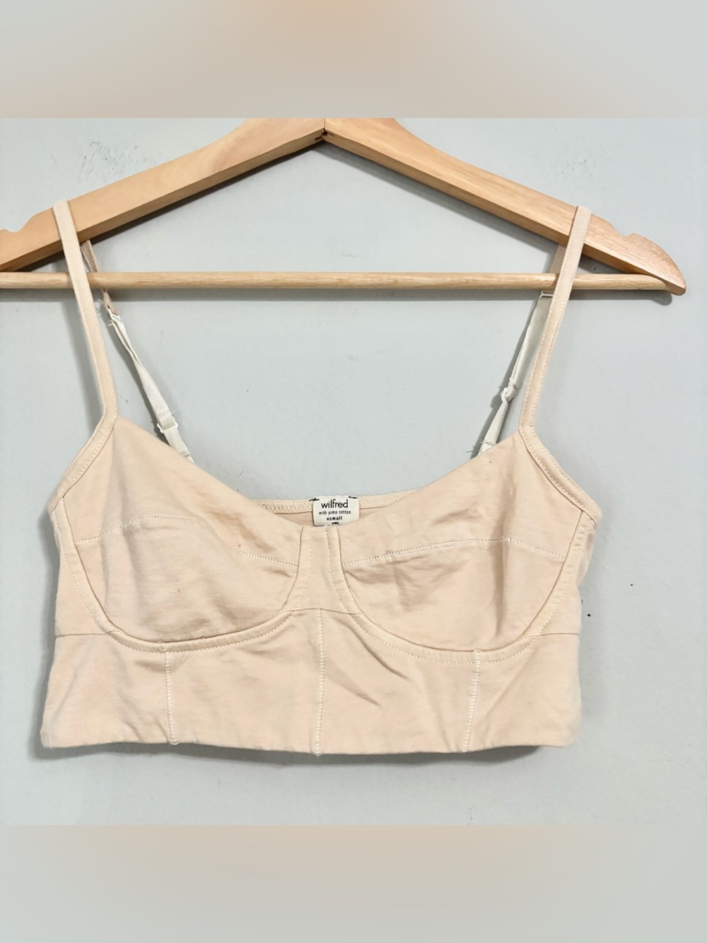 Wilfred Aritzia Crop Top Bralette Cotton Blend